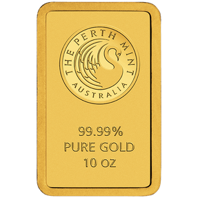 10oz Gold Minted Bar Perth Mint - New Zealand Mint