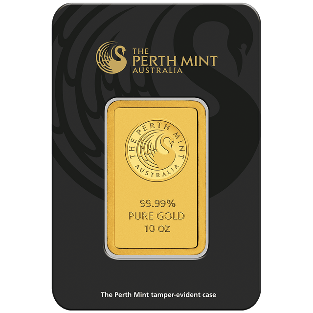 10oz Gold Minted Bar Perth Mint - New Zealand Mint