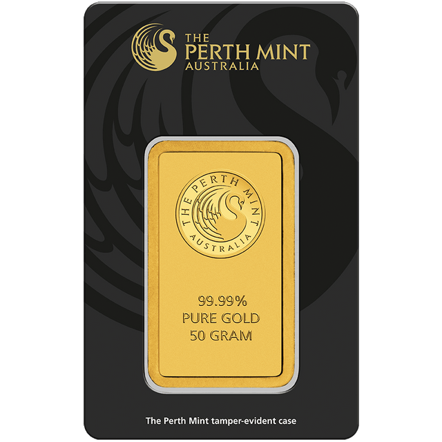 50g Gold Minted Bar Perth Mint - New Zealand Mint