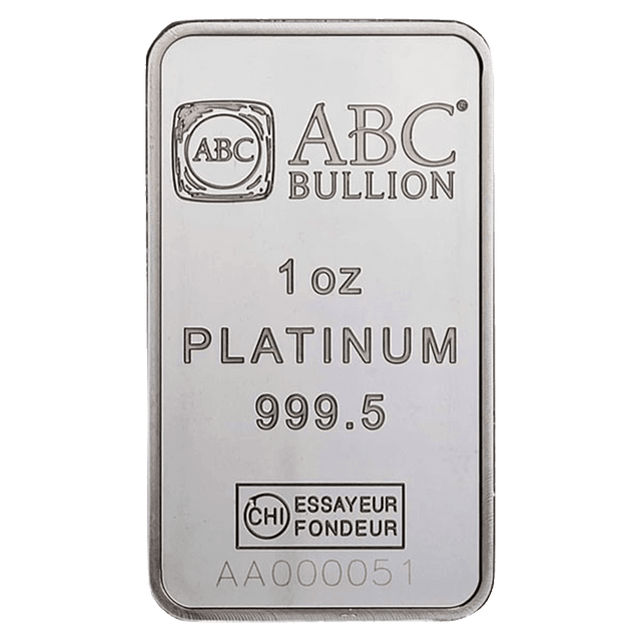 1oz Platinum Minted Bar ABC - New Zealand Mint