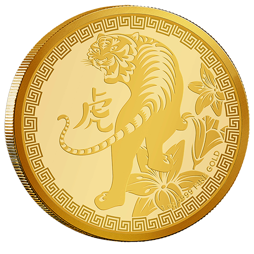 1oz Gold Bullion Coin Year of the Tiger Niue 2022